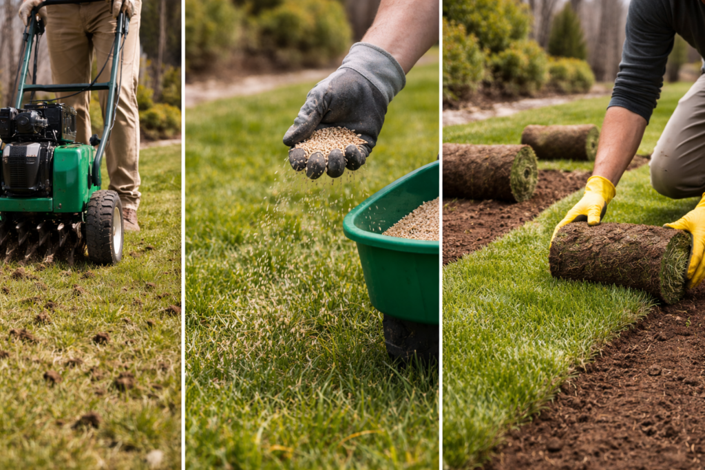 Aeration Overseeding And Sod Installation In April May